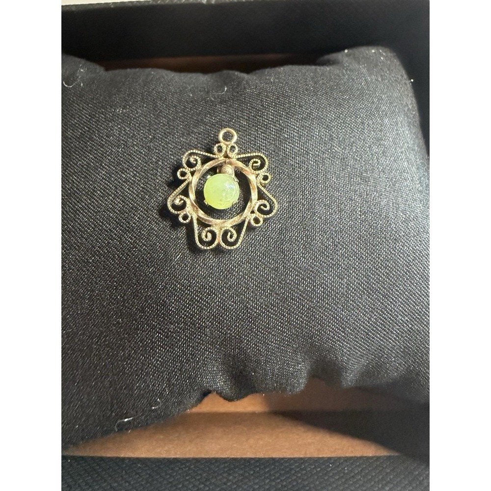 Sorrento vintage over sterling silver faux pearl jade pendant for necklace